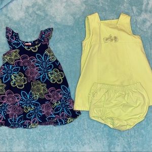 2 gorgeous baby dresses with bottom set 24M